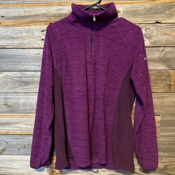 Columbia Women's Sweater Pullover Fleece Sweatshirt Purple Heather Plum Size XL - Picture 2 of 6